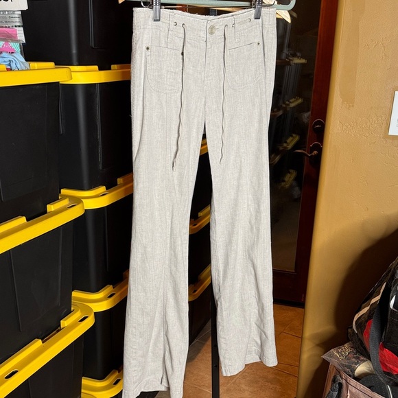 INC International Concepts Beige Linen Blend Drawstring Pants Size 2 - Picture 1 of 9